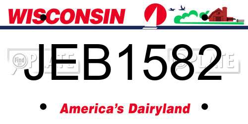 JEB1582 Wisconsin License Plate