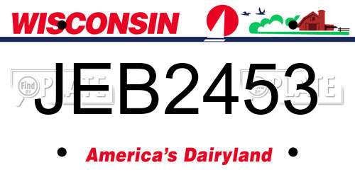 JEB2453 Wisconsin License Plate