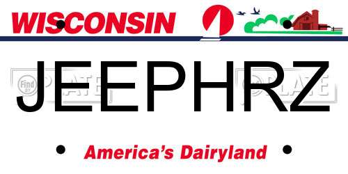 JEEPHRZ Wisconsin License Plate