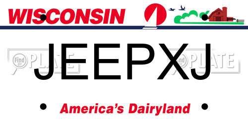 JEEPXJ Wisconsin License Plate