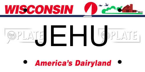 JEHU Wisconsin License Plate