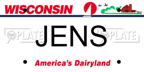 JENS Wisconsin License Plate