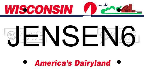 JENSEN6 Wisconsin License Plate