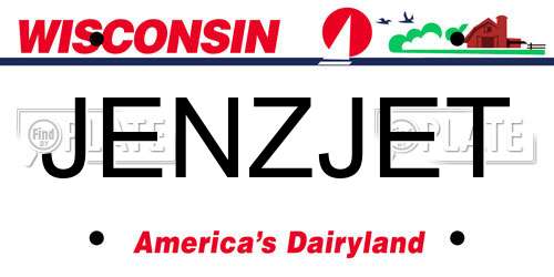 JENZJET Wisconsin License Plate