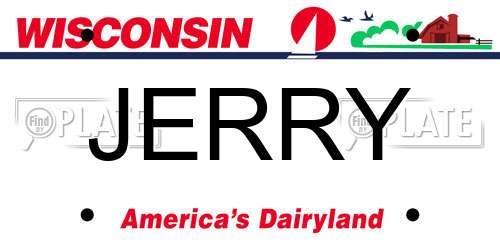 JERRY Wisconsin License Plate