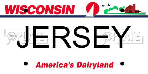 JERSEY Wisconsin License Plate