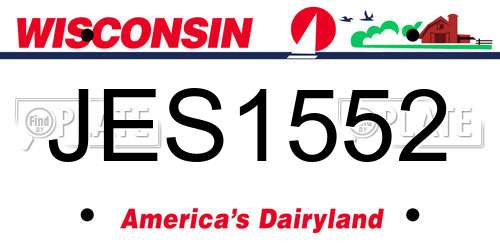 JES1552 Wisconsin License Plate