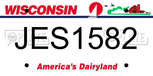 JES1582 Wisconsin License Plate