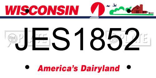 JES1852 Wisconsin License Plate