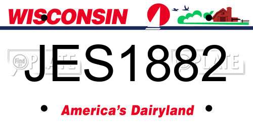 JES1882 Wisconsin License Plate