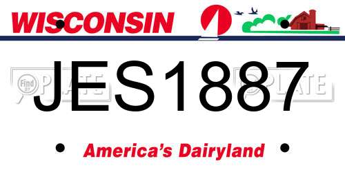 JES1887 Wisconsin License Plate