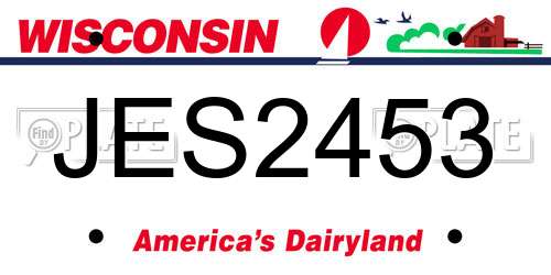 JES2453 Wisconsin License Plate