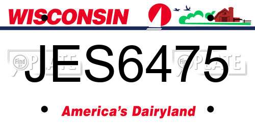 JES6475 Wisconsin License Plate