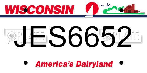 JES6652 Wisconsin License Plate
