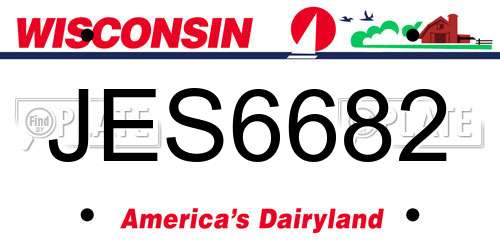 JES6682 Wisconsin License Plate