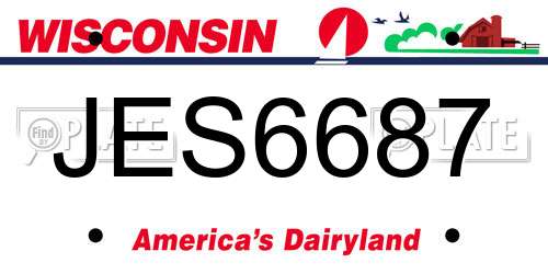 JES6687 Wisconsin License Plate