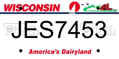 JES7453 Wisconsin License Plate
