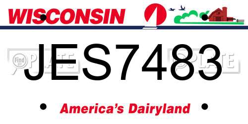 JES7483 Wisconsin License Plate