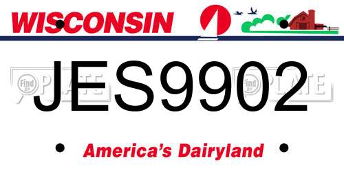 JES9902 Wisconsin License Plate