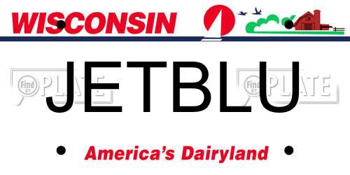 JETBLU Wisconsin License Plate