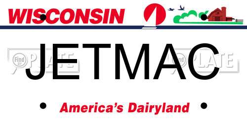 JETMAC Wisconsin License Plate