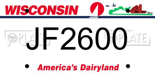 JF2600 Wisconsin License Plate