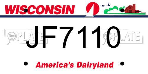 JF7110 Wisconsin License Plate