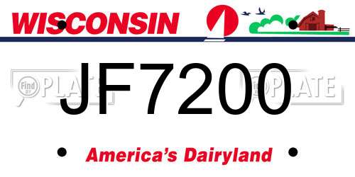 JF7200 Wisconsin License Plate