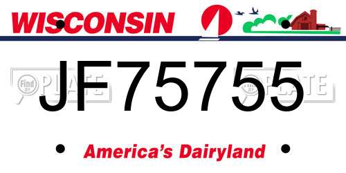JF75755 Wisconsin License Plate
