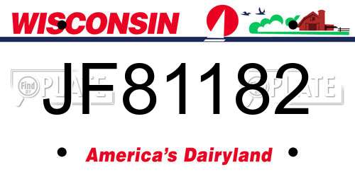 JF81182 Wisconsin License Plate