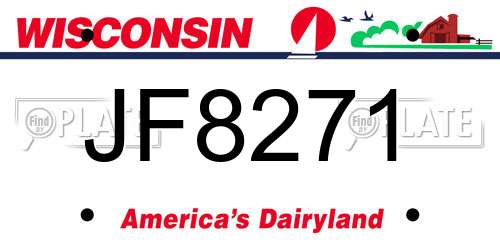 JF8271 Wisconsin License Plate