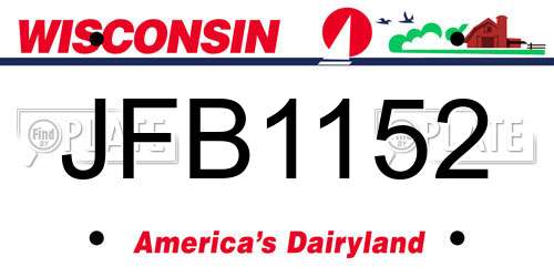 JFB1152 Wisconsin License Plate