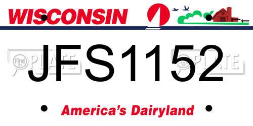 JFS1152 Wisconsin License Plate
