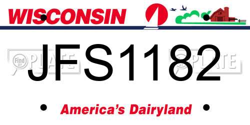 JFS1182 Wisconsin License Plate