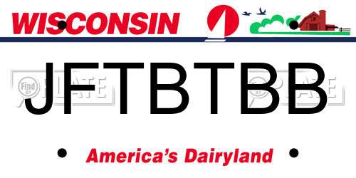 JFTBTBB Wisconsin License Plate
