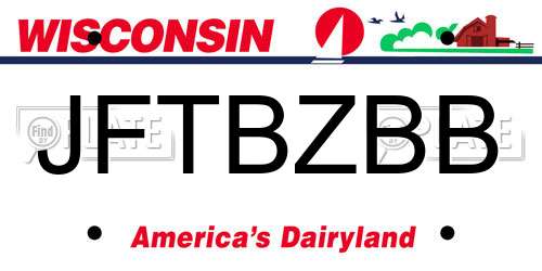 JFTBZBB Wisconsin License Plate