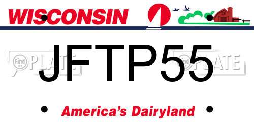 JFTP55 Wisconsin License Plate