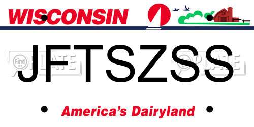 JFTSZSS Wisconsin License Plate