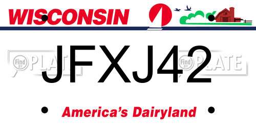JFXJ42 Wisconsin License Plate