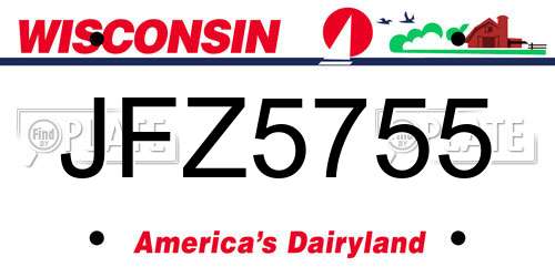 JFZ5755 Wisconsin License Plate
