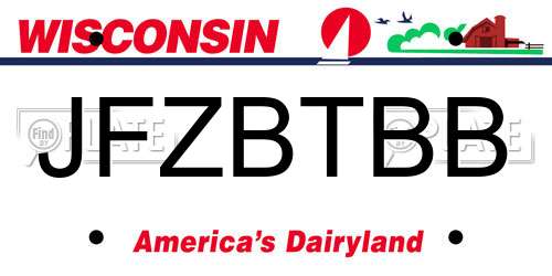 JFZBTBB Wisconsin License Plate