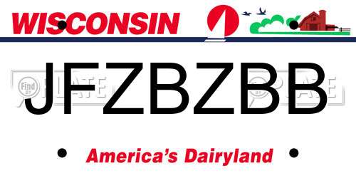 JFZBZBB Wisconsin License Plate