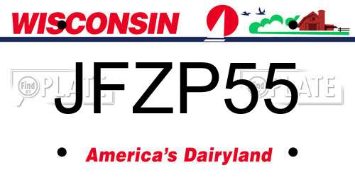 JFZP55 Wisconsin License Plate