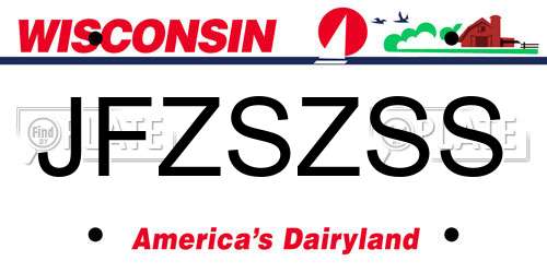 JFZSZSS Wisconsin License Plate