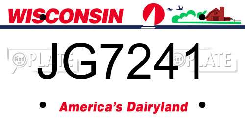 JG7241 Wisconsin License Plate