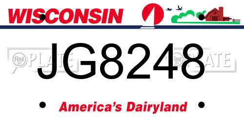 JG8248 Wisconsin License Plate