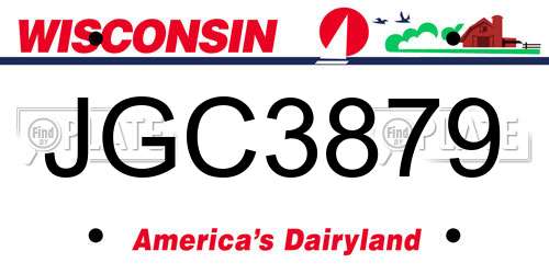 JGC3879 Wisconsin License Plate