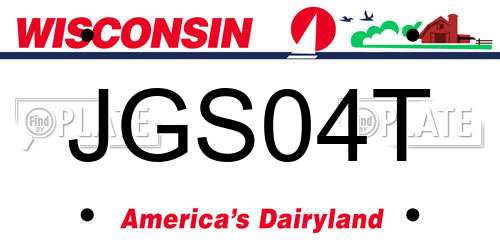 JGS04T Wisconsin License Plate