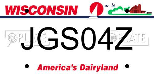 JGS04Z Wisconsin License Plate