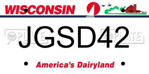 JGSD42 Wisconsin License Plate